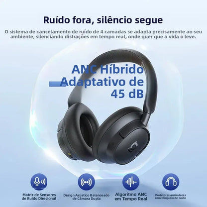 Baseus EH10 NC – Headphone Bluetooth com ANC Adaptativo, Hi-Res LDAC e Até 80h de Bateria