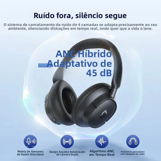 Baseus EH10 NC – Headphone Bluetooth com ANC Adaptativo, Hi-Res LDAC e Até 80h de Bateria