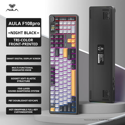 Teclado Mecânico Gamer AULA F108 Pro RGB 104 Teclas