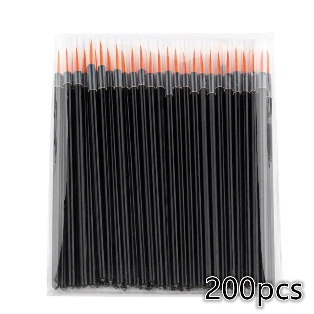 Kit 100/200 Pincéis Descartáveis para Maquiagem e Nail Art