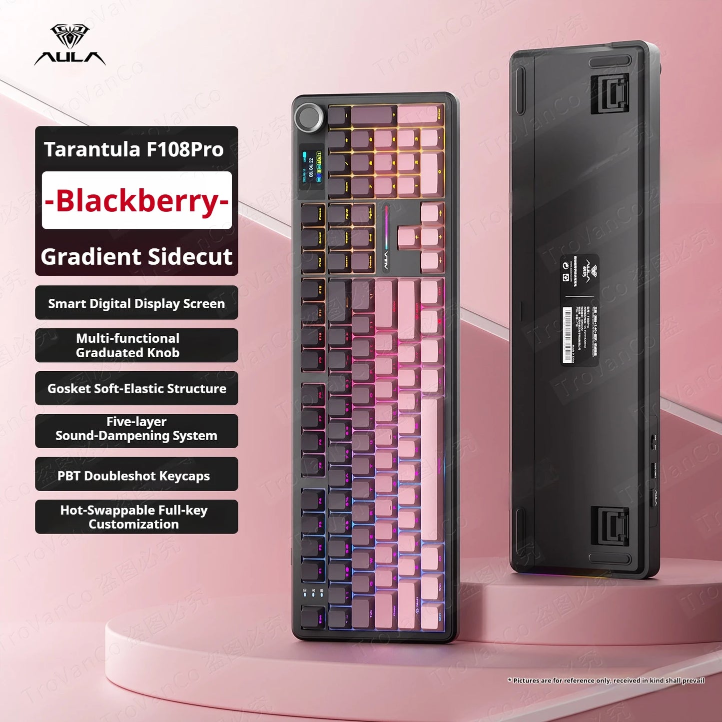 Teclado Mecânico Gamer AULA F108 Pro RGB 104 Teclas