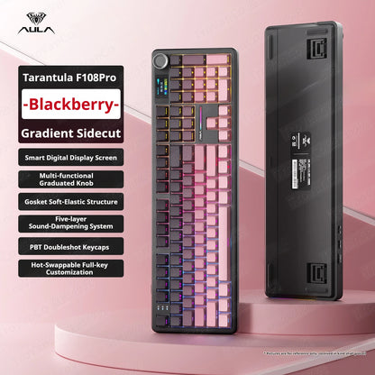 Teclado Mecânico Gamer AULA F108 Pro RGB 104 Teclas