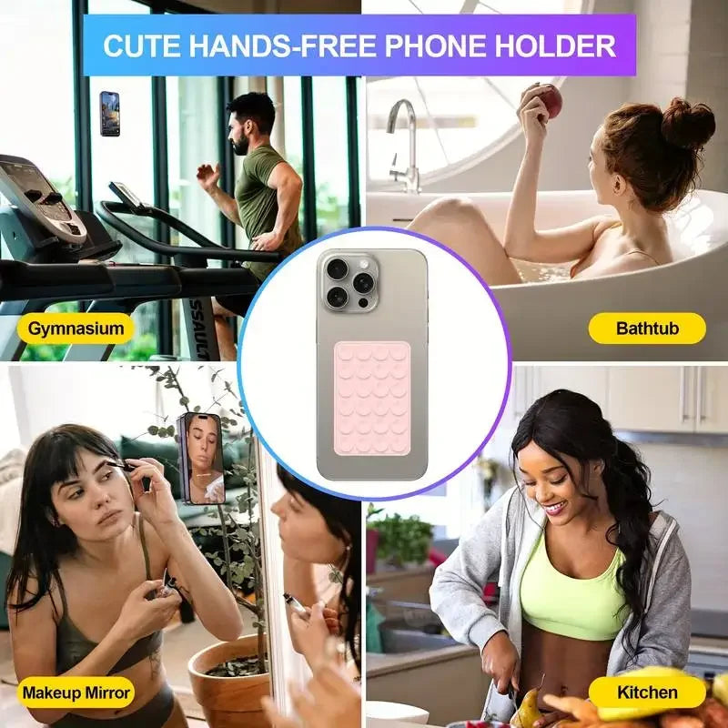 Suporte de Silicone com Ventosas para Celular – Antiderrapante e Fixação em Parede
