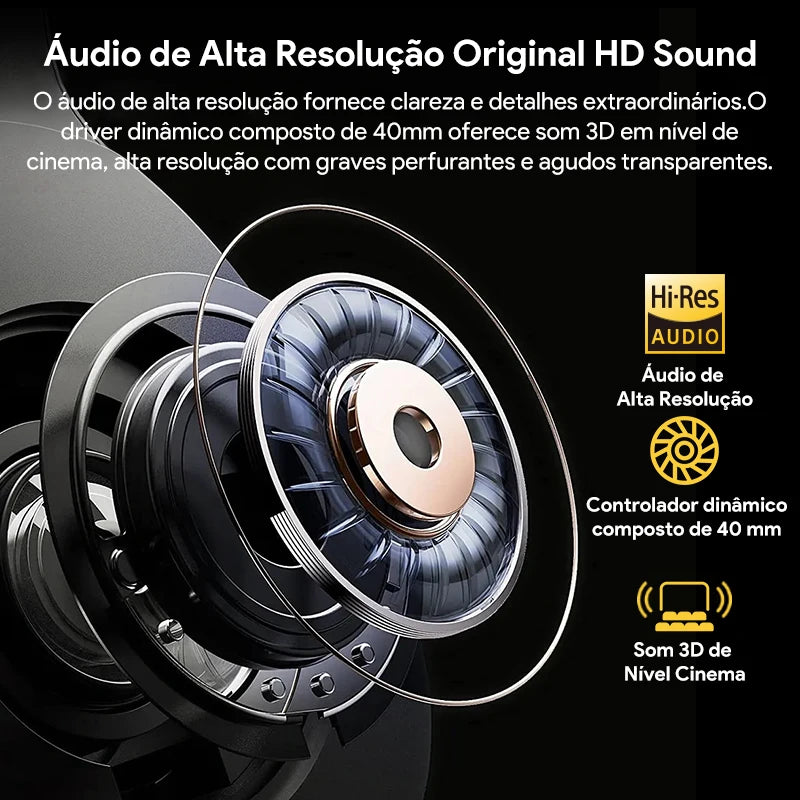 QCY H3 ANC – Headphone Bluetooth 5.4 Hi-Res com ANC Híbrido 43dB e Até 60h de Bateria