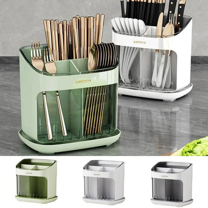 Porta Hashis e Utensílios de Cozinha com Bandeja de Drenagem Removível