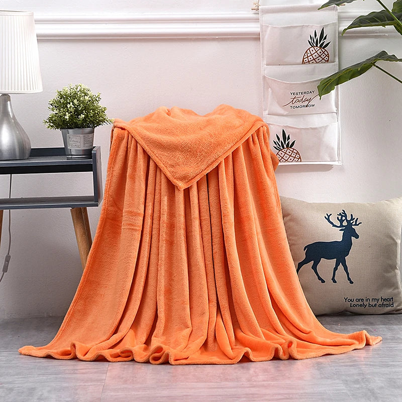 Cobertor Macio e Quente de Veludo Coral para Cama e Sofá – Manta de Inverno Decorativa