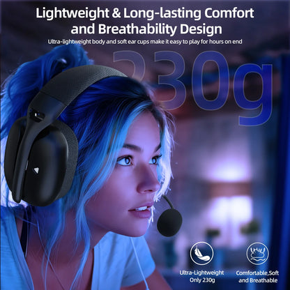 Headset Gamer ATTACK SHARK L80PRO Sem Fio 2.4G/Bluetooth para PC, PS5, Switch e Xbox