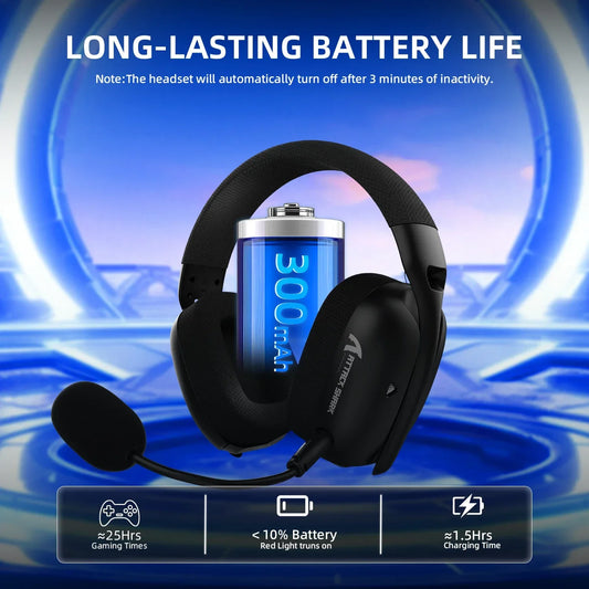 Headset Gamer ATTACK SHARK L80PRO Sem Fio 2.4G/Bluetooth para PC, PS5, Switch e Xbox