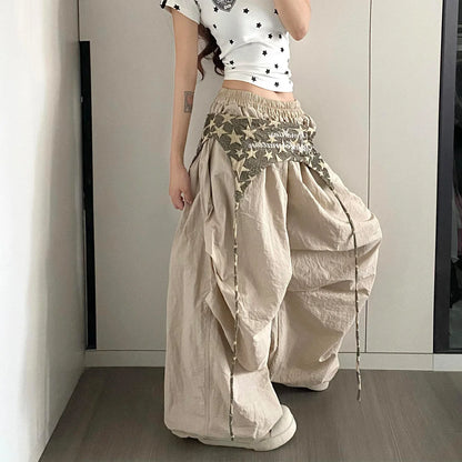 Calça Feminina Cargo Designer – Modelo Leve de Verão com Secagem Rápida, Corte Baggy e Perna Larga Estilo Streetwear para Dança Jazz