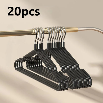 Kit com 20 Cabides de Metal Antiderrapantes para Organização do Guarda-Roupa