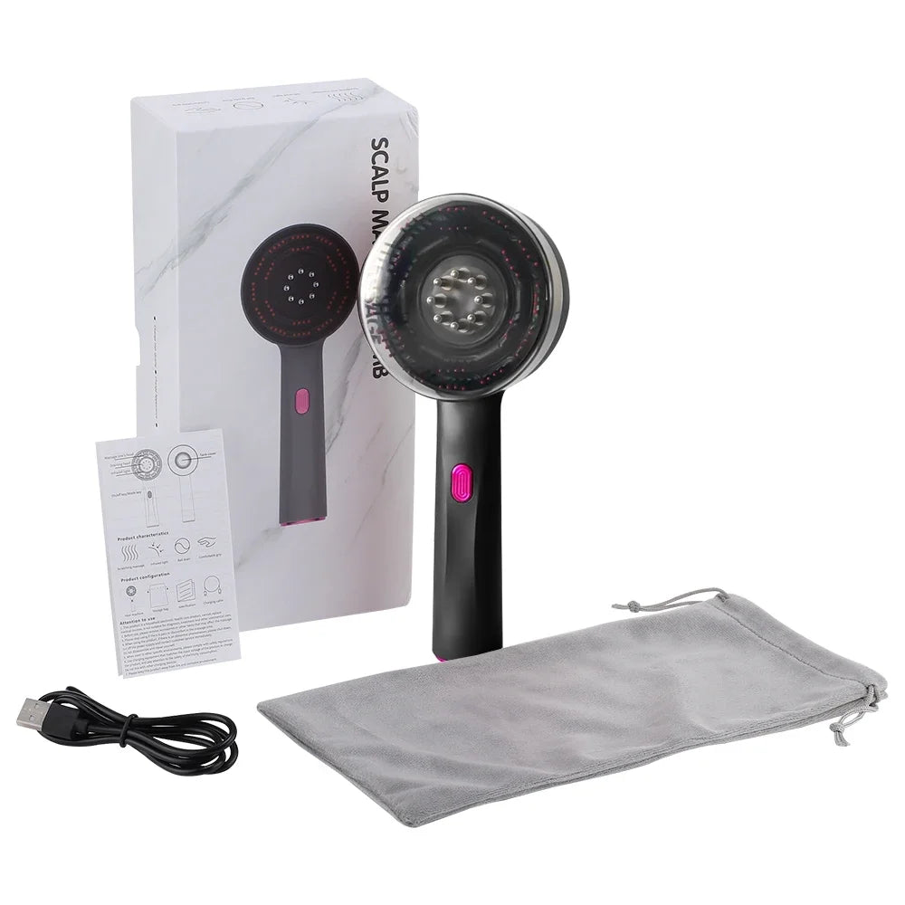 Pente Massageador de Couro Cabeludo com Luz Vermelha XMSJ
