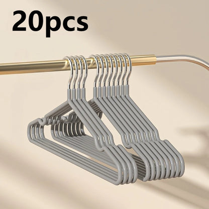 Kit com 20 Cabides de Metal Antiderrapantes para Organização do Guarda-Roupa