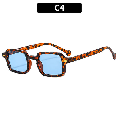Óculos de Sol Retangular Fashion Luxuoso Unissex Vintage Anti-Reflexo