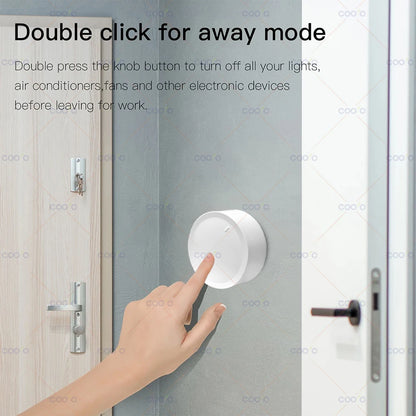 Interruptor Inteligente ZigBee Tuya com Botão Giratório para Automação Residencial