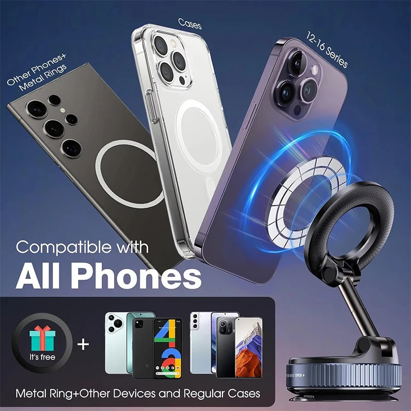 Suporte Magnético Dobrável 360° para Celular com Ímã Forted