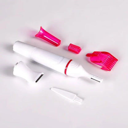 Kit Depilador Feminino 5 em 1 para Rosto, Sobrancelha e Corpo