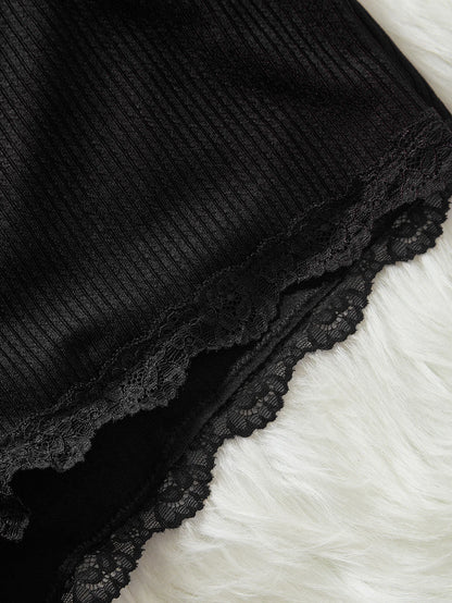 Women Pajama New Y2K Sleeping Pants Summer High Waist Drawstring Lace Camisole Vest Shorts Sleepwear Set Leisure Home Clothing