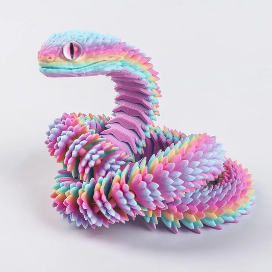 2026 New 3D Printed Snake Realistic Snake Statue Movable Joint Fidget Toys Simulation Snake Year Desk Ornament Animal Model Gift