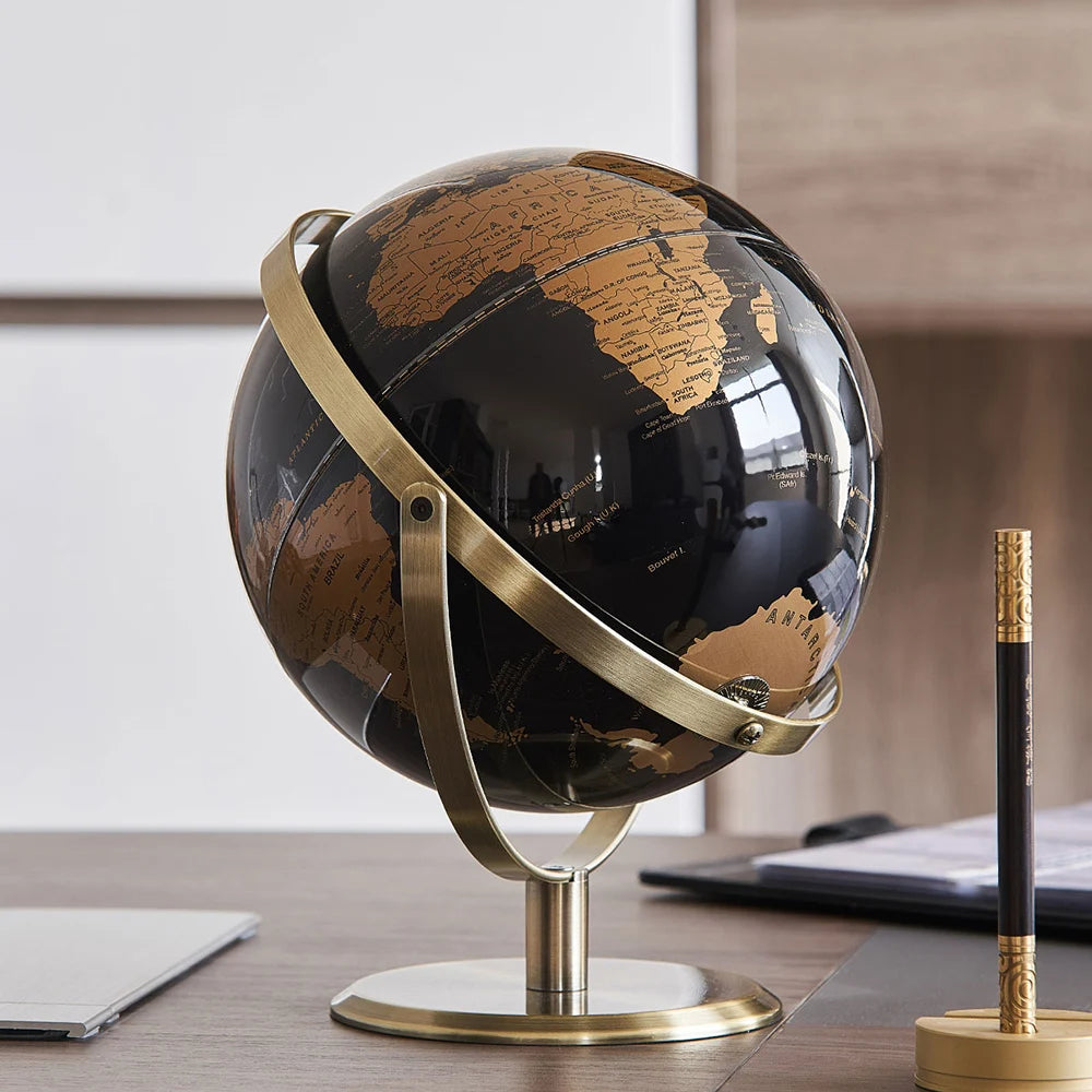 Globo Terrestre Retrô Decorativo para Mesa de Estudo e Educação Infantil