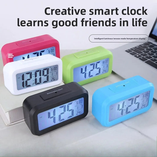 Relógio Digital LED Multifuncional para Mesa com Despertador e Calendário