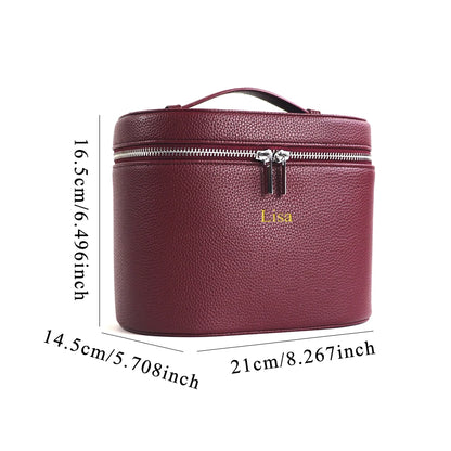 Necessaire Personalizada com Nome em Couro PU e Grande Capacidade