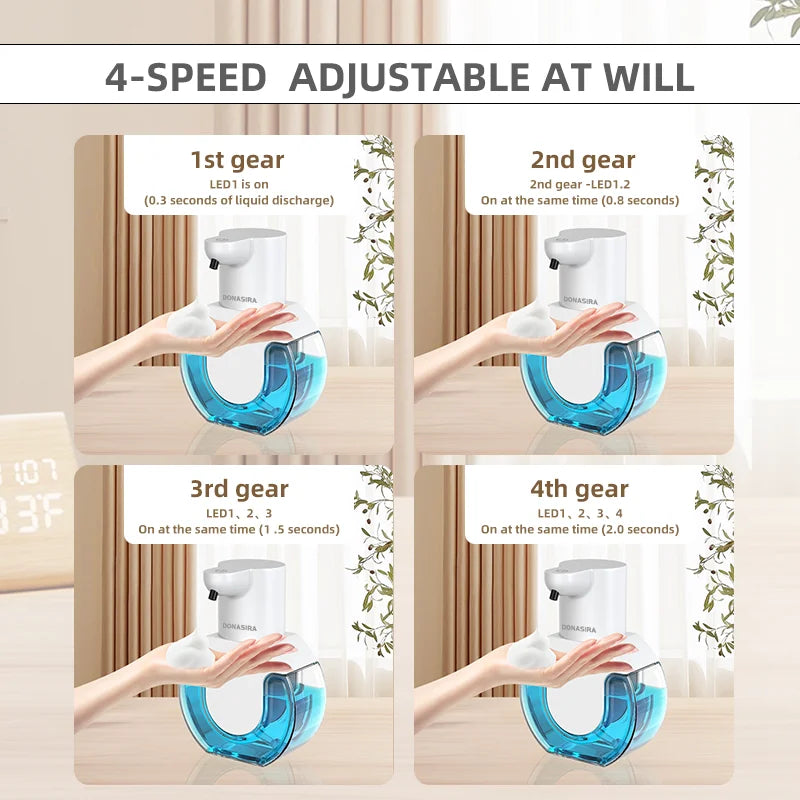 Dispenser Automático Inteligente de Sabonete com Sensor – 420ml, Recarregável via USB e com Luz de Display