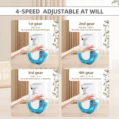Dispenser Automático Inteligente de Sabonete com Sensor – 420ml, Recarregável via USB e com Luz de Display