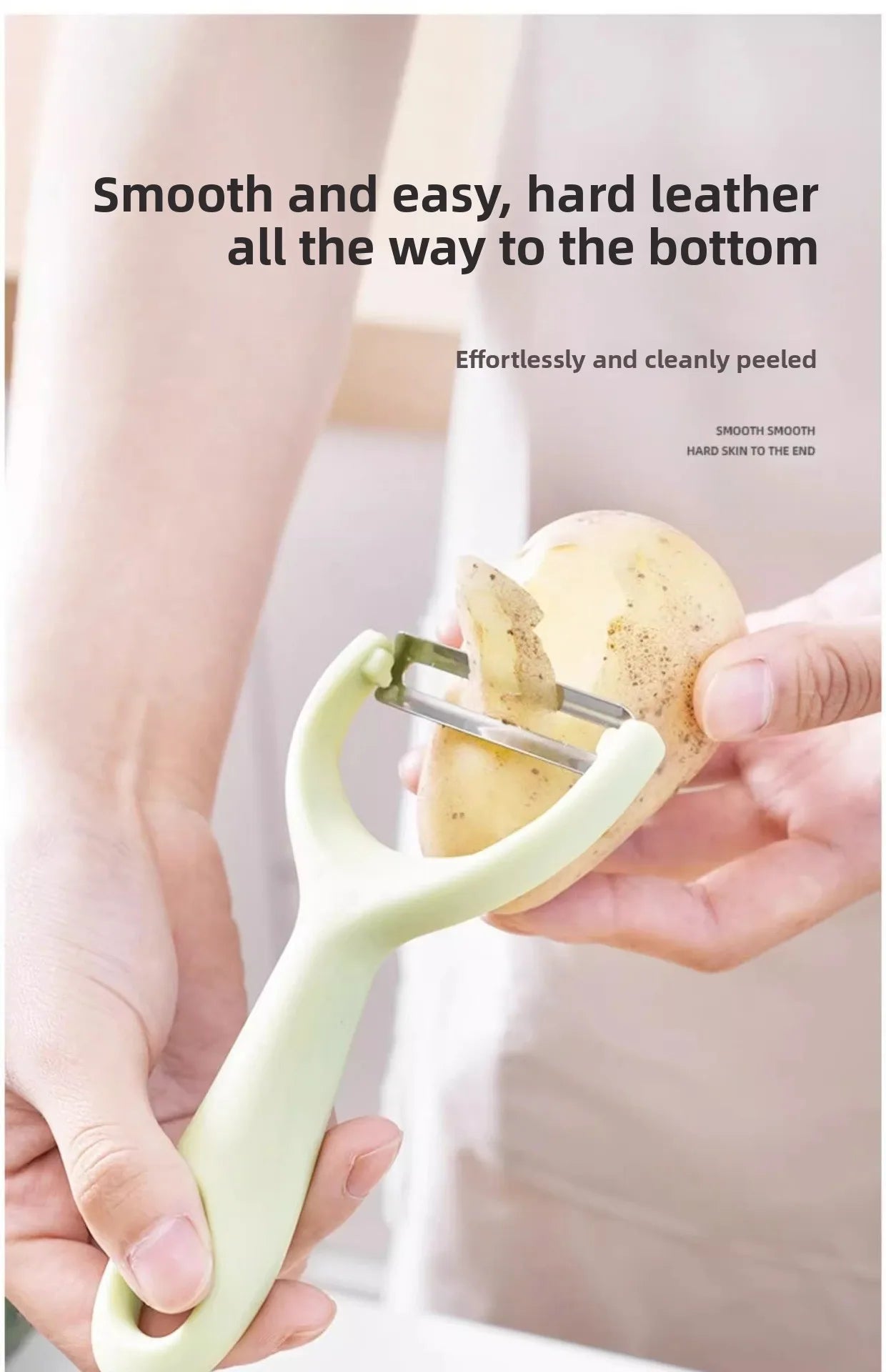 Descascador de Aço Inoxidável com Cabo de PP – Descascador de Batatas, Frutas e Legumes para Utensílio de Cozinha
