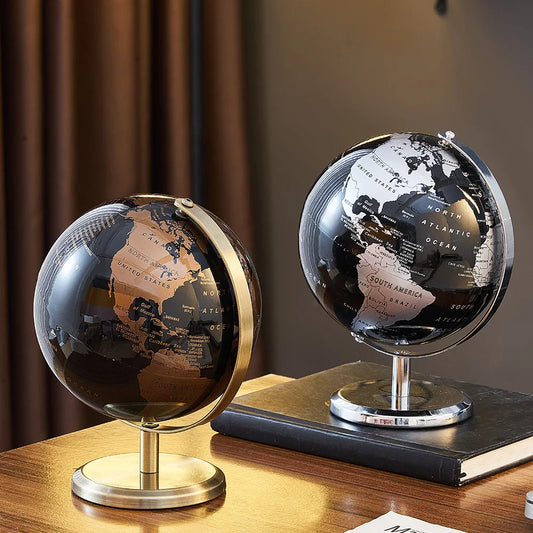 Globo Terrestre Retrô Decorativo para Mesa de Estudo e Educação Infantil