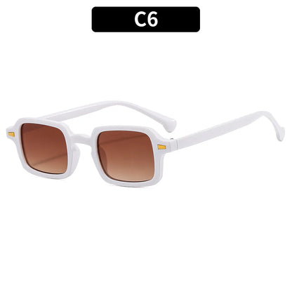 Óculos de Sol Retangular Fashion Luxuoso Unissex Vintage Anti-Reflexo