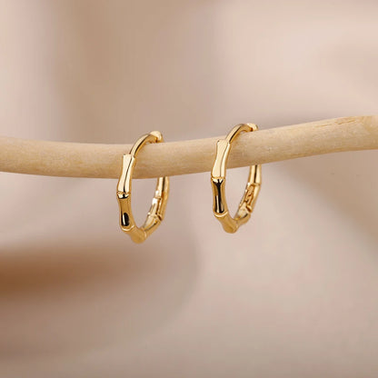 Brincos Luxuosos de Estrela para Mulheres – Argolas Minimalistas em Aço Inoxidável, Joias Y2K 2025