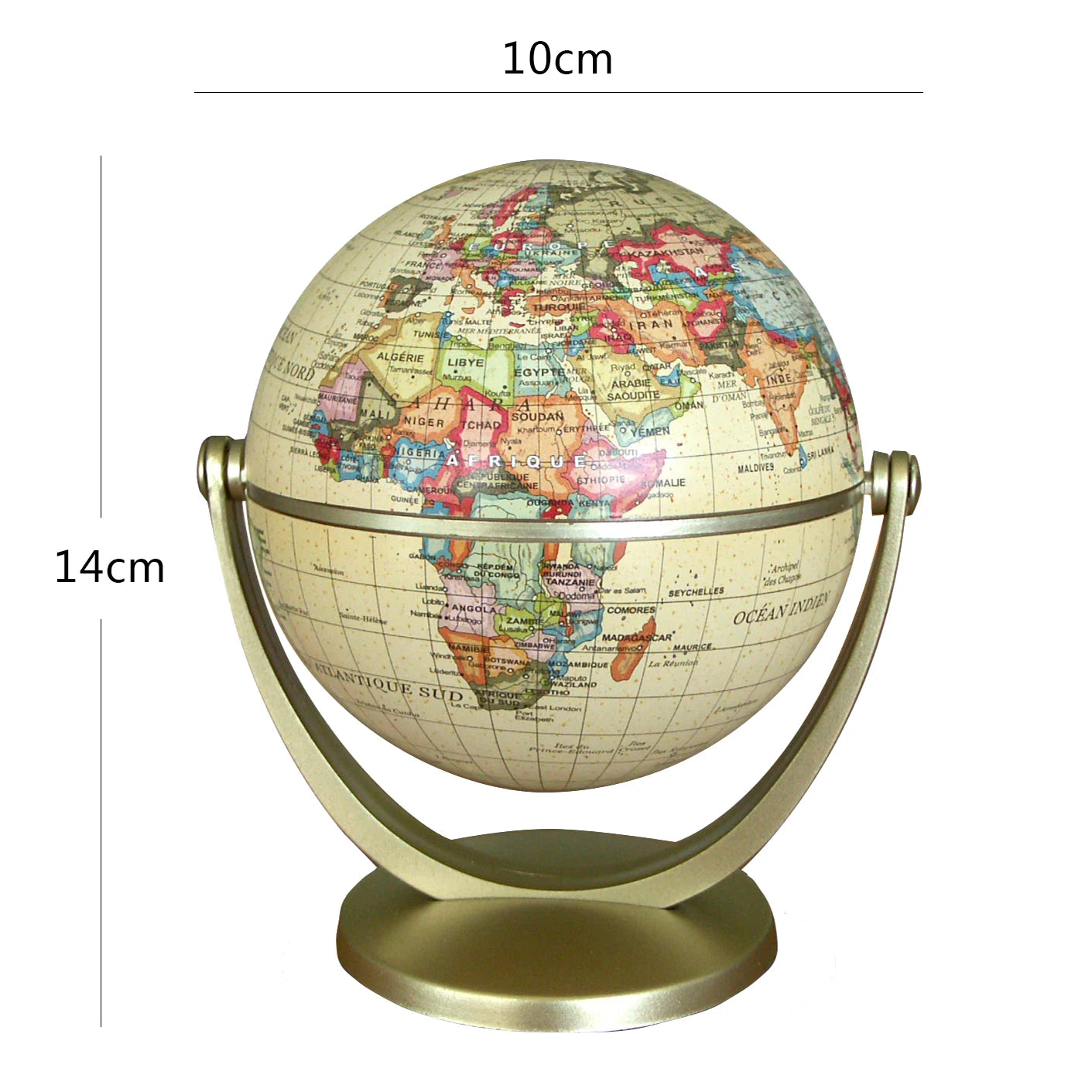 Globo Terrestre Retrô Decorativo para Mesa de Estudo e Educação Infantil