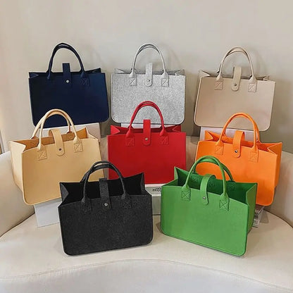 Bolsa Maternidade Feminina Grande Capacidade – Bolsa de Ombro em Feltro com Design Casual e Alça Transversal