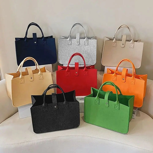 Bolsa Maternidade Feminina Grande Capacidade – Bolsa de Ombro em Feltro com Design Casual e Alça Transversal