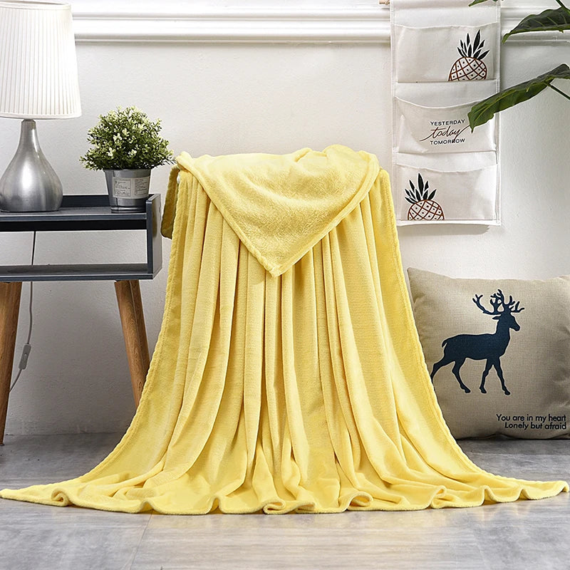 Cobertor Macio e Quente de Veludo Coral para Cama e Sofá – Manta de Inverno Decorativa