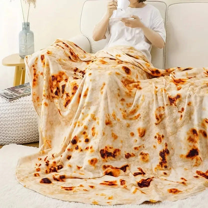 Manta Flanelada com Estampa de Pizza – Cobertor Macio, Quente e Aconchegante para Sofá, Cama e Cochilo