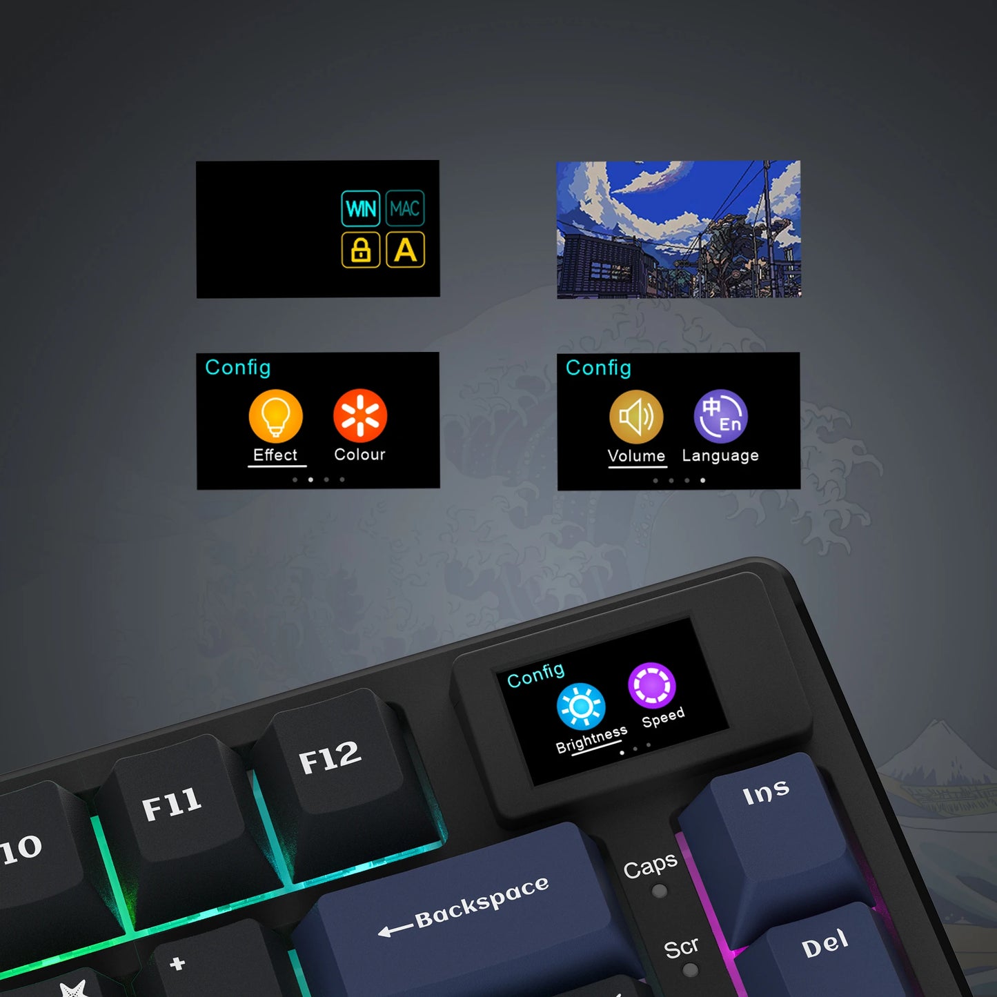 Teclado Mecânico Gamer com Tela OLED e RGB