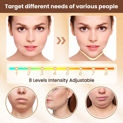 Massageador Facial EMS V-Face com 6 Modos e 8 Níveis para Lifting