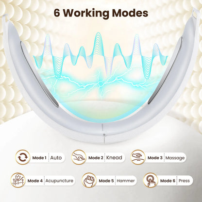 Massageador Facial EMS V-Face com 6 Modos e 8 Níveis para Lifting