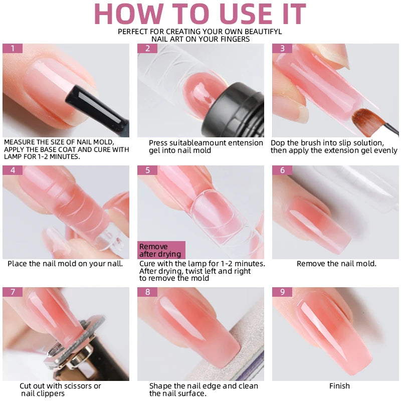 Kit Completo de Extensão de Unhas em Gel UV Nail Art