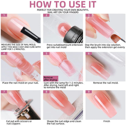 Kit Completo de Extensão de Unhas em Gel UV Nail Art