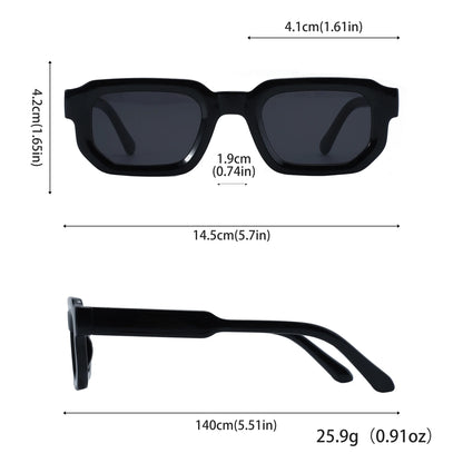 Kit com 6 Óculos de Sol Femininos Vintage – Modelo Retangular Retrô Fashion com Design de Luxo Unissex