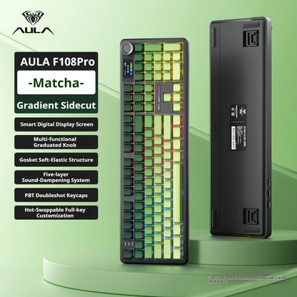 Teclado Mecânico Gamer AULA F108 Pro RGB 104 Teclas
