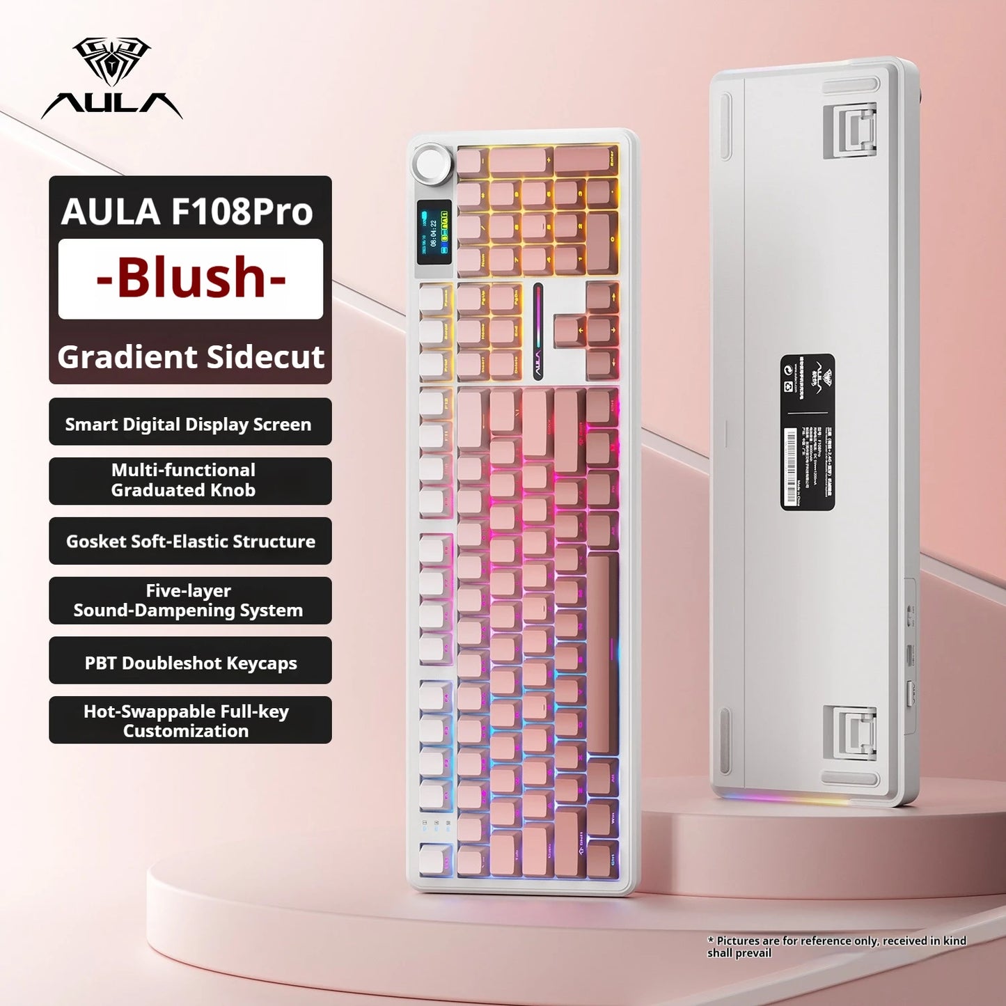 Teclado Mecânico Gamer AULA F108 Pro RGB 104 Teclas