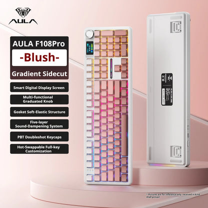 Teclado Mecânico Gamer AULA F108 Pro RGB 104 Teclas