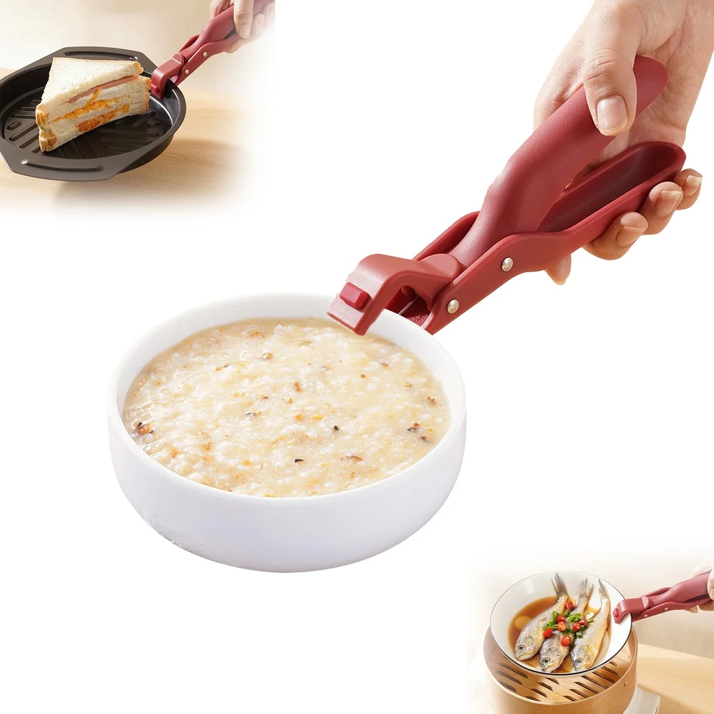 Pegador Anti-Queimadura de Silicone para Cozinha – Pinça para Pratos, Tigelas e Panelas Quentes