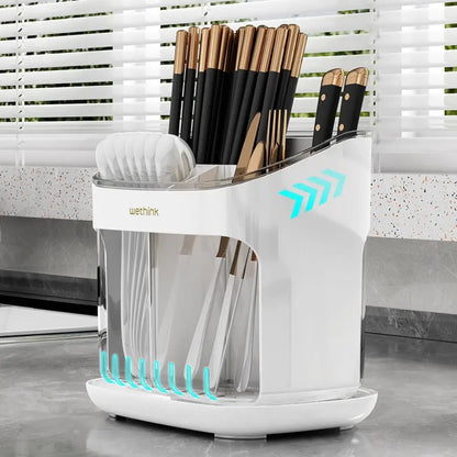 Porta Hashis e Utensílios de Cozinha com Bandeja de Drenagem Removível