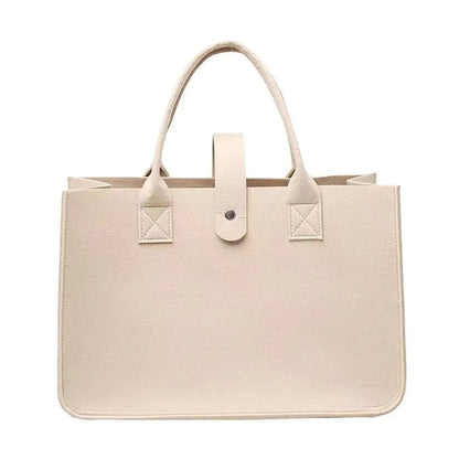 Bolsa Maternidade Feminina Grande Capacidade – Bolsa de Ombro em Feltro com Design Casual e Alça Transversal