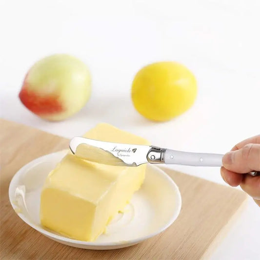 Conjunto com 4 Facas Laguiole para Manteiga e Queijo – Espalhadores em Aço Inoxidável com Cabo Colorido para Restaurante e Casa (6,25")