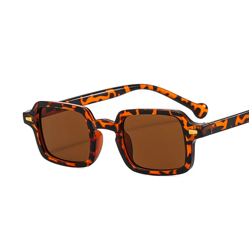 Óculos de Sol Retangular Fashion Luxuoso Unissex Vintage Anti-Reflexo